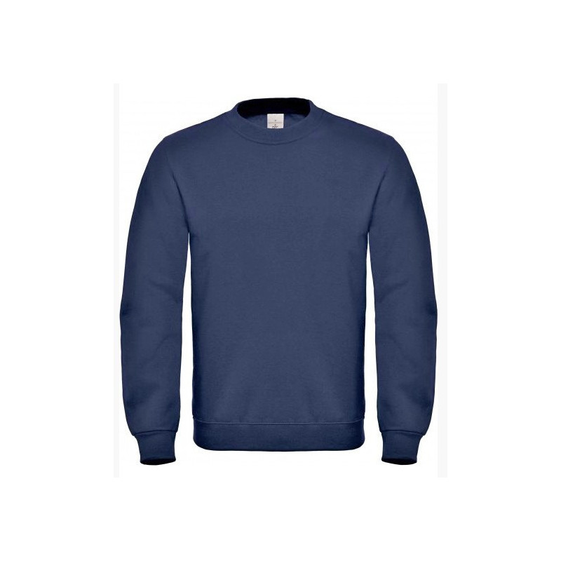 SWEATSHIRT COL ROND BLEU NAVY AVEC INDICATIF BRODÉ