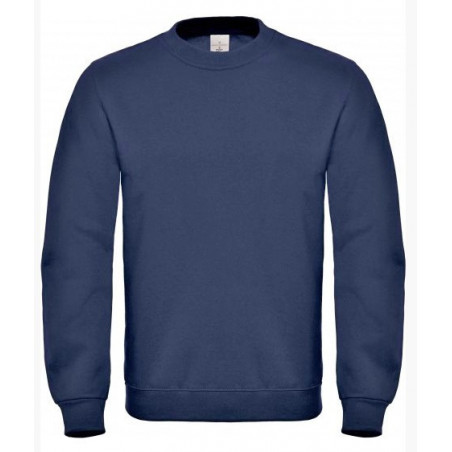 SWEATSHIRT COL ROND BLEU NAVY AVEC INDICATIF BRODÉ